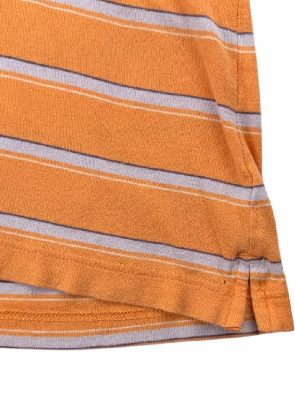 Y2K American Eagle Women’s Orange Striped Button Polo Top Size Large - Picture 7 of 10